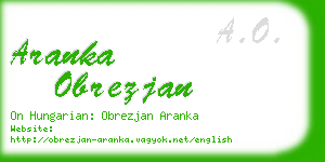 aranka obrezjan business card